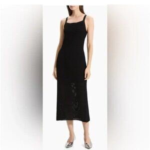 *NEW* THEORY Black Pointelle Midi Tank Dress